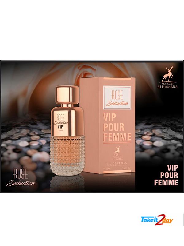 Maison Alhambra Parfum Rose Seduction Vip Pour Femme Eau de Parfum100ml 