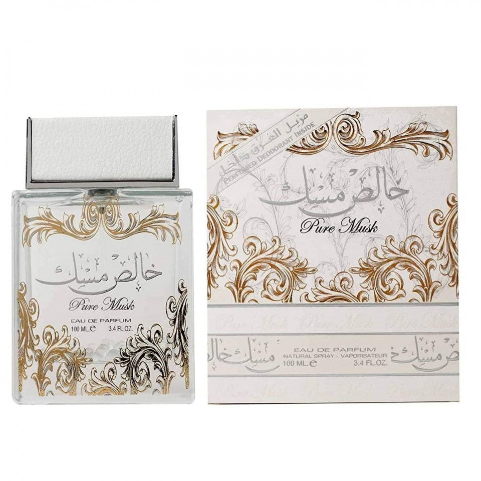 Lattafa Parfüm Pure Musk Eau de Parfum 100ml + Geschenk Deo Spray 50 ml